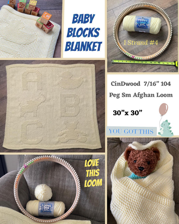 Loom Knit ePattern: Playtime Baby Blanket – CinDWood Looms