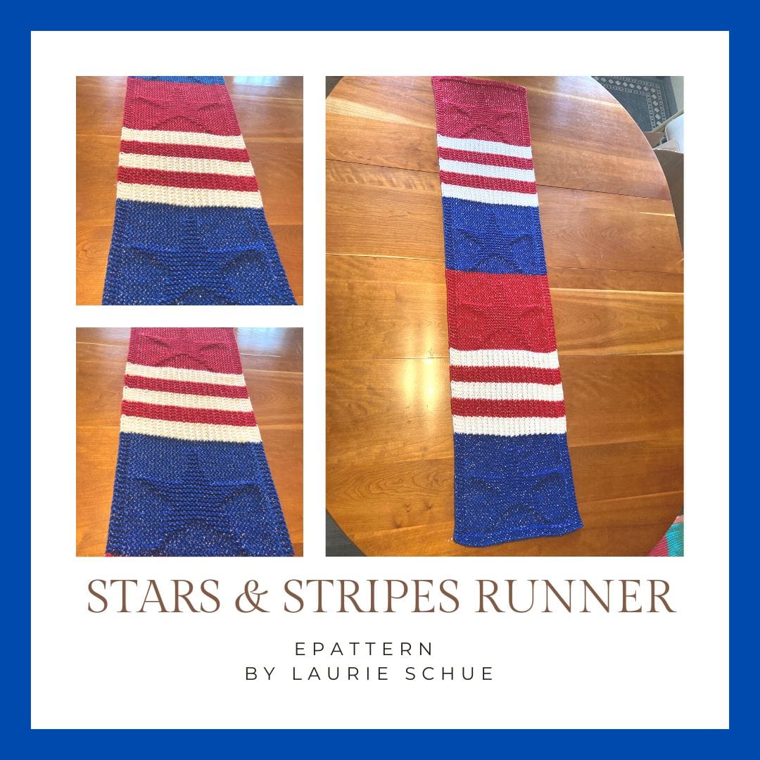 Loom Knit ePattern Stars and Stripes Table Runner CinDWood Looms