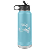 teelaunch Happy Looming Bottle Tumbler Loom Knitting Swag 32oz Light Blue Tumblers