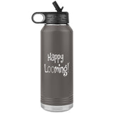 teelaunch Happy Looming Bottle Tumbler Loom Knitting Swag 32oz Pewter Tumblers