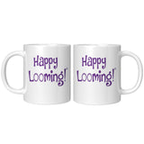 teelaunch Happy Looming Mug Loom Knitting Swag Purple Front/Back