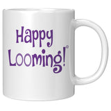 teelaunch Happy Looming Mug Loom Knitting Swag Purple Front/Back