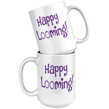 teelaunch Happy Looming Mug Loom Knitting Swag Purple Front/Back