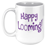 teelaunch Happy Looming Mug Loom Knitting Swag Purple Front/Back