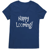 teelaunch Happy Looming V-Neck Shirt Loom Knitting Swag District Womens V-Neck / Deep Royal / S Looming Swag