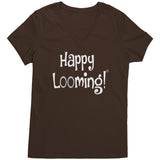 teelaunch Happy Looming V-Neck Shirt Loom Knitting Swag Espresso / S Apparel