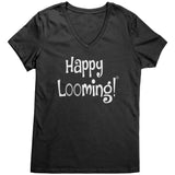 teelaunch Happy Looming V-Neck Shirt Loom Knitting Swag Jet Black / S Apparel