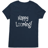 teelaunch Happy Looming V-Neck Shirt Loom Knitting Swag New Navy / S Apparel