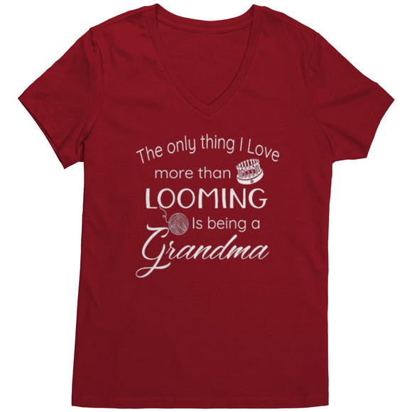 teelaunch Looming Grandma V-Neck T-Shirt Swag Classic Red / S / District Womens V-Neck Looming Swag
