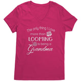teelaunch Looming Grandma V-Neck T-Shirt Swag Dark Fuchsia / S / District Womens V-Neck Looming Swag