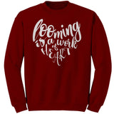 teelaunch Looming is a Work of Heart Crewneck Sweatshirt Swag Antique Cherry Red / S / Crewneck Sweatshirt Looming Swag