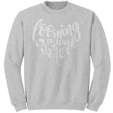 teelaunch Looming is a Work of Heart Crewneck Sweatshirt Swag Ash / S / Crewneck Sweatshirt Looming Swag