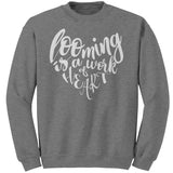 teelaunch Looming is a Work of Heart Crewneck Sweatshirt Swag Graphite Heather / S / Crewneck Sweatshirt Looming Swag