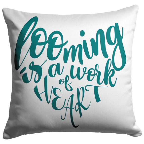 teelaunch Looming is a Work of Heart Pillow Green Swag Pillows