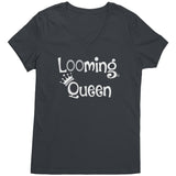 teelaunch Looming Queen V-neck Shirt Loom Knitting Swag Charcoal / S / District Womens V-Neck Looming Swag