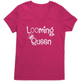 teelaunch Looming Queen V-neck Shirt Loom Knitting Swag Dark Fuchsia / S / District Womens V-Neck Looming Swag