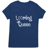 teelaunch Looming Queen V-neck Shirt Loom Knitting Swag Deep Royal / S / District Womens V-Neck Looming Swag