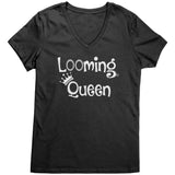 teelaunch Looming Queen V-neck Shirt Loom Knitting Swag Jet Black / S / District Womens V-Neck Looming Swag