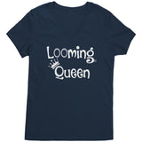 teelaunch Looming Queen V-neck Shirt Loom Knitting Swag New Navy / S Apparel