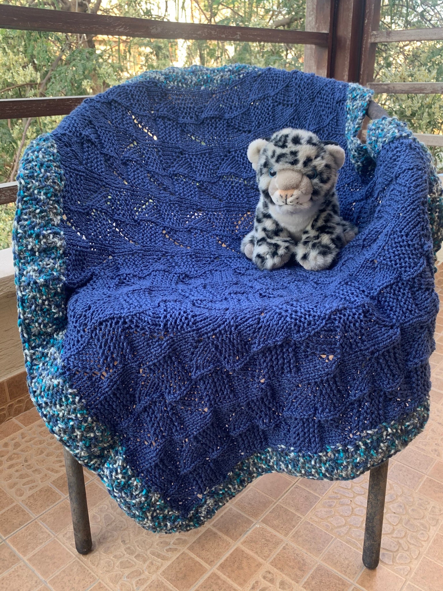 Borderless Loom Knitted Baby Blanket and Hat