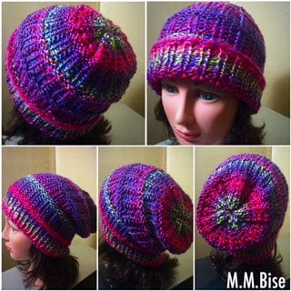  Ripples Crochet Beanie / Slouch Hat Pattern: Crochet