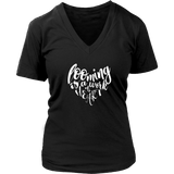 teelaunch Looming is a Work of Heart V-neck Swag District Womens V-Neck / Black / S Looming Swag