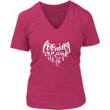 teelaunch Looming is a Work of Heart V-neck Swag District Womens V-Neck / Dark Fuchsia / S Looming Swag