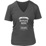 teelaunch Looming Mom is Cooler V-Neck t-shirt Swag District Womens V-Neck / Charcoal / S Looming Swag